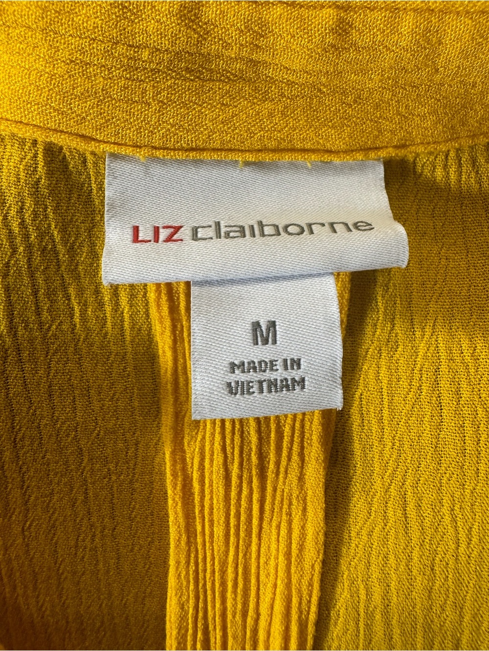 Liz Claiborne Bright Yellow Split V-Neck Roll-Sleeve Blouse - Picture 4 of 4